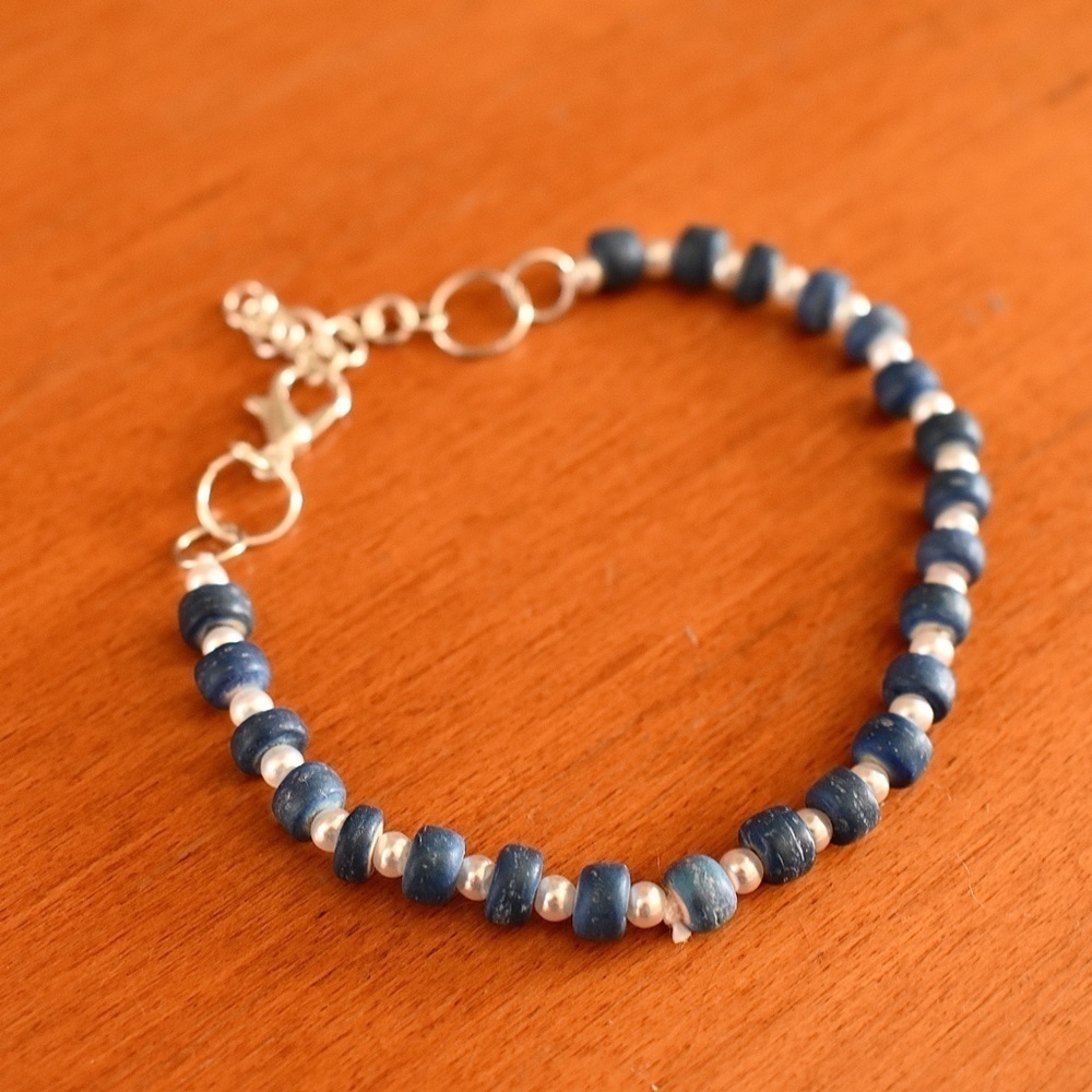 Indigo Snow Beaded Bracelet